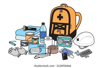 Illustration of disaster prevention goods