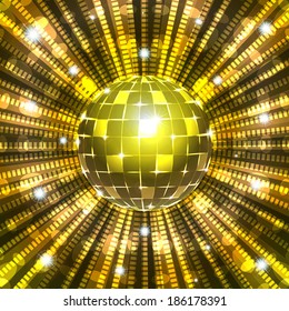 An illustration of a disco ball. 