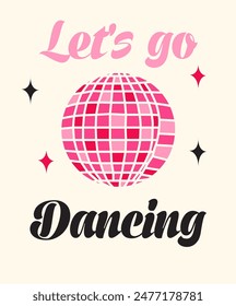Illustration of a disco ball on a light background.