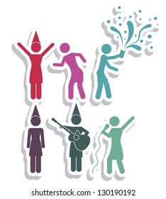 Illustration of Disco and Dance Icons, vector illustration