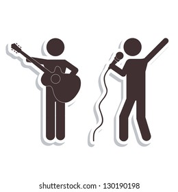 Illustration of Disco and Dance Icons, vector illustration