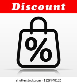 Illustration of discount bag vector icon design
