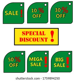 Illustration of discount label for low price promotion