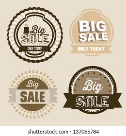 Illustration of discount labels and special offers, seasonal discounts, vector illustration