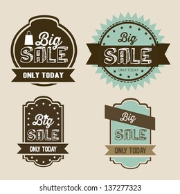 Illustration of discount labels and special offers, seasonal discounts, vector illustration