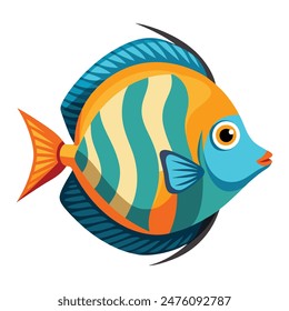 illustration of a discus fish on white