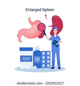 Illustration Disease Splenomegaly, Enlarged Spleen