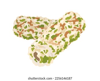 Illustration of a dish of deep-fried chikuwa.
