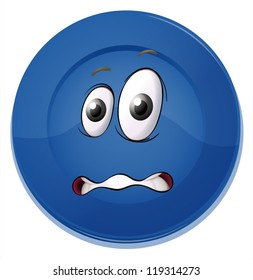 illustration of a dish with face on a white background