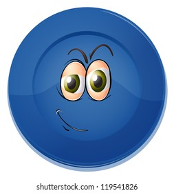illustration of a dish with face on a white background