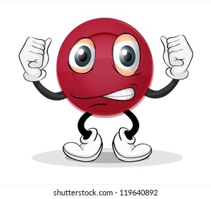 illustration of a dish with face on a white background