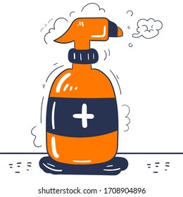 illustration disinfectant hand sanitizer during covid-19
