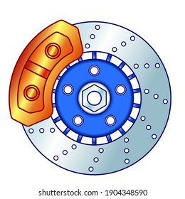 Illustration of disk brake unit of brake-gear system
