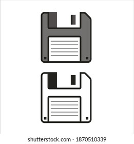illustration of diskette. icon set and vector art.