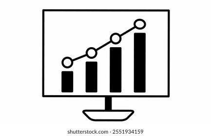 Illustration display monitoring graph, control chart vector