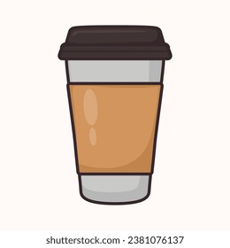illustration of disposable coffee cup design modern icon vector