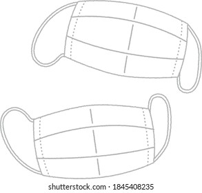 Illustration einer Einwegmaske.
