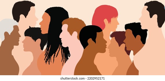 An Illustration Of Diversity People And The Concept Of Racial Equality And Anti-racism. Multicultural Society And Multiracial Society.