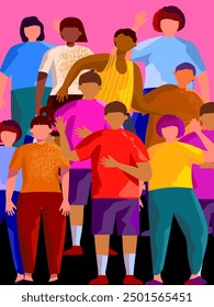 An illustration of diversity people concept of racial equality and anti racism vector design.Multicultural and multiracial society.