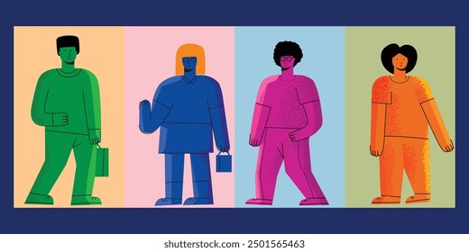 An illustration of diversity people concept of racial equality and anti racism vector design.Multicultural and multiracial society.