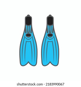illustration of diving fins, vector art.