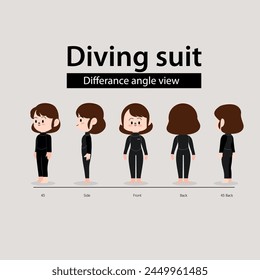 Illustration of diving suit vector art