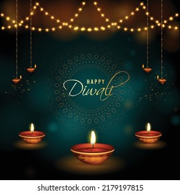 illustration of Diwali background for Dipawali, an Indian 
festival, vector banner poster greeting card