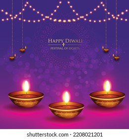 illustration of Diwali background for Dipawali, an Indian 
festival, vector banner poster greeting card