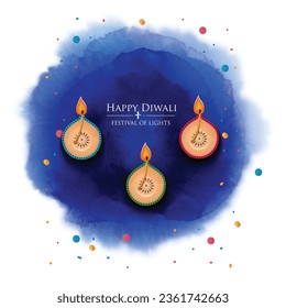 Illustration von Diwali-Hintergrund für Dipawali, einem indischen 
Festival, Vektorbanner-Poster-Grußkarte