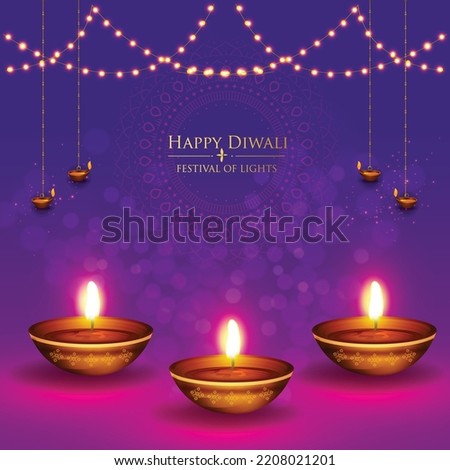 illustration of Diwali background for Dipawali, an Indian 
festival, vector banner poster greeting card Foto stock © 