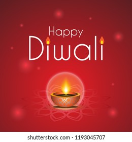 illustration of diwali with beautiful traditional Indian lamp decorations, ganpati and deepavali celebrations with diya lights