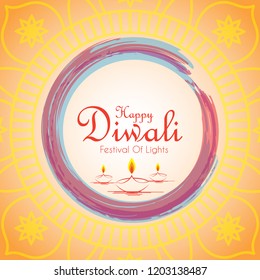 illustration of diwali with beautiful traditional Indian lamp decorations, ganpati and deepavali celebrations with diya lights