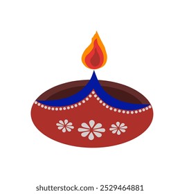 Illustration of a Diwali candle light isolated