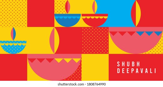 illustration of Diwali diyas background for festival of India