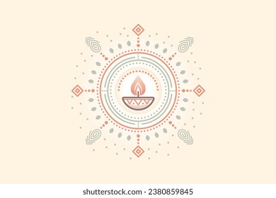 ## Illustration of Diwali festival background with Diwali diya