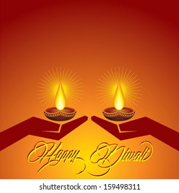 Illustration of diwali greeting background