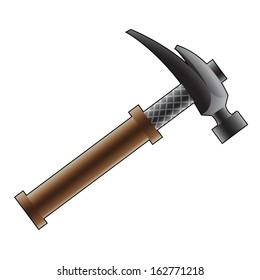 Illustration of DIY items, Cartoon Hammer isolated on a white background