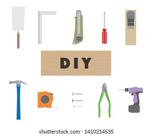 Illustration of a DIY tool set.