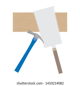 illustration of a DIY tool set. (Saws, hammer, etc.)