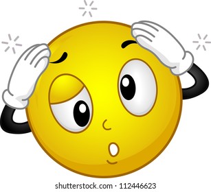 Ilustración de un sonriente marchito sosteniendo la cabeza