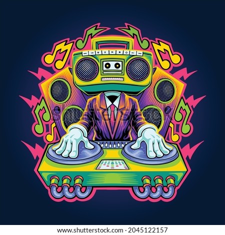illustration of DJ electro music