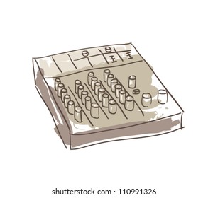 Illustration of dj mixer sketch