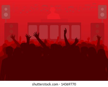 Illustration of dj and people