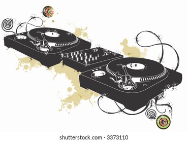 Illustration of a DJ turntable