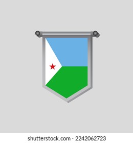 Illustration of Djibouti flag Template