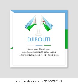 Illustration of Djibouti National Day celebration, with Djiboutian flagpole. svg