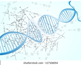 illustration of a dna in colour background vector