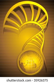 Illustration of dna model in  colour background	