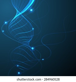 Illustration of a DNA molecule. Molecule background.