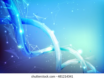 Illustration of a DNA molecule. Molecule background.